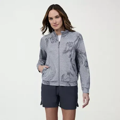 Free Country Womens Long Sleeve Zipper Hoodie In Blue