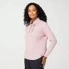 Free Country Womens Mock Neck Long Sleeve Pullover Sweater In Pink
