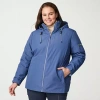 Free Country Womens Plus Hooded Water Resistant Wind Resistant Heavyweight System Jacket In Multi