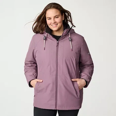 Free Country Womens Plus Hooded Water Resistant Wind Resistant Heavyweight System Jacket In Multi