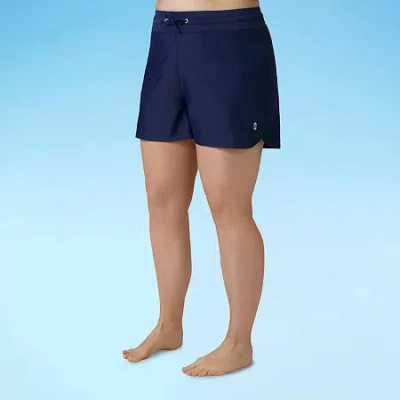 Free Country Womens Plus Swim Shorts In Blue
