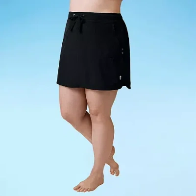 Free Country Womens Plus Swim Skirt In Black