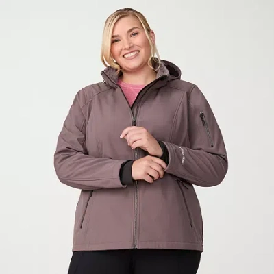 Free Country Womens Plus Water Resistant Midweight Softshell Jacket In Brown