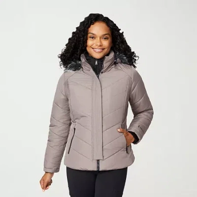Free Country Womens Water Resistant Heavyweight Puffer Jacket In Gray