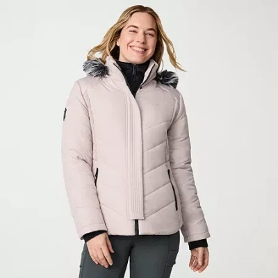 Free Country Womens Water Resistant Heavyweight Puffer Jacket In Gray