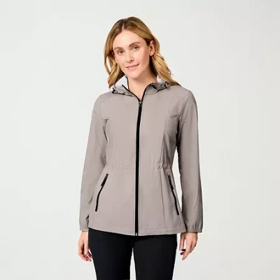 Free Country Womens Water Resistant Lightweight Raincoat In Brown