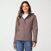 Free Country Womens Water Resistant Midweight Softshell Jacket In Brown