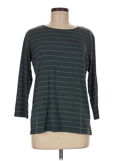 Pre-owned Free Fly 3/4 Sleeve Top Gray Boatneck Tops