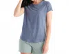 Free Fly Bamboo Current Tee In Heather Stonewash In Blue