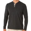 FREE FLY BAMBOO FLEX HENLEY IN HEATHER BLACK