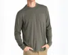 Free Fly Bamboo Flex Long Sleeve Pocket Tee In Fatigue In Green