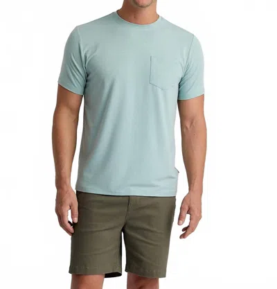 FREE FLY BAMBOO FLEX POCKET TEE IN HEATHER OCEAN MIST