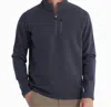 Free Fly Bamboo Heritage Fleece Quarter Zip Sweater In Graphite In Pink