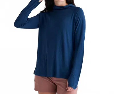 Free Fly Bamboo Lightweight Hoody In True Navy In Blue