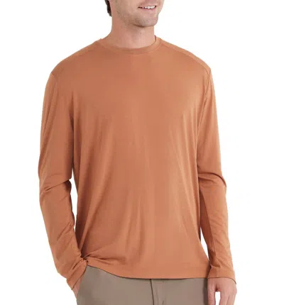 Free Fly Bamboo Midweight Long Sleeve Top In Desert Sun In Brown
