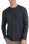 FREE FLY BAMBOO SHADE LONG SLEEVE IN HEATHER BLACK