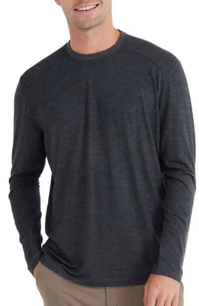 Free Fly Bamboo Shade Long Sleeve In Heather Black In Grey