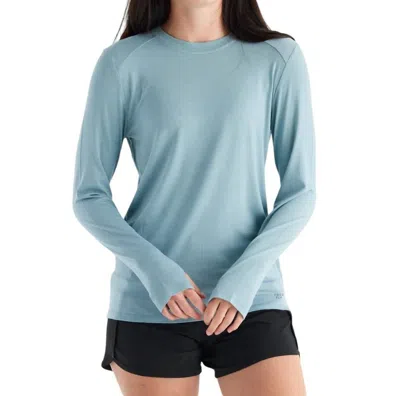 FREE FLY BAMBOO SHADE LONG SLEEVE IN OCEAN MIST