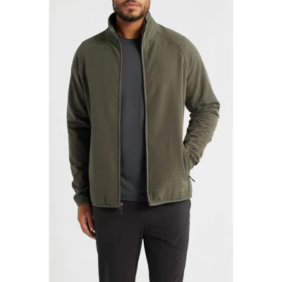 Free Fly Bonded Grid Fleece Zip Jacket In Green
