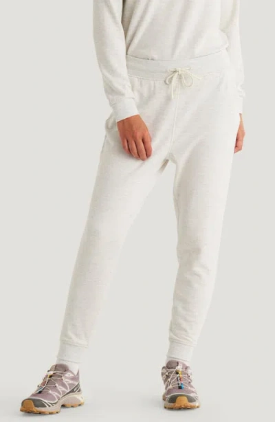 Free Fly Brushed Fleece Joggers In Off White Heather