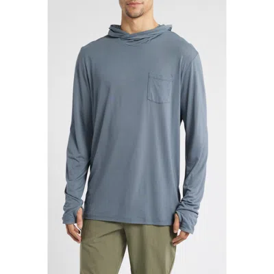 Free Fly Camouflage Lightweight Upf 20+ Hoodie In Blue