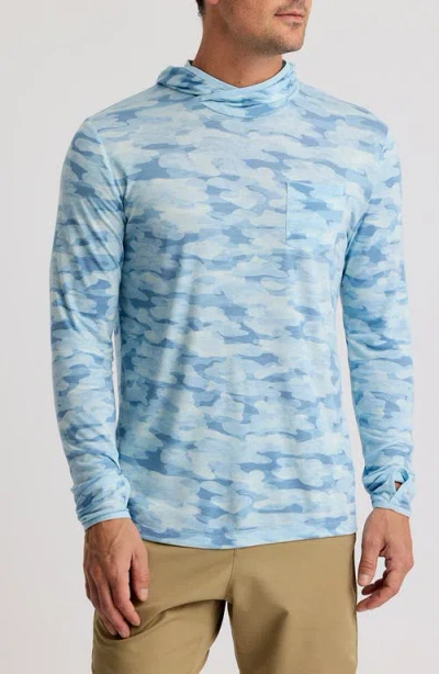 Free Fly Camouflage Lightweight Upf 20+ Hoodie In Blue
