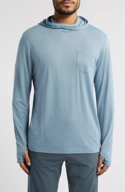 Free Fly Camouflage Lightweight Upf 20+ Hoodie In Blue Fog