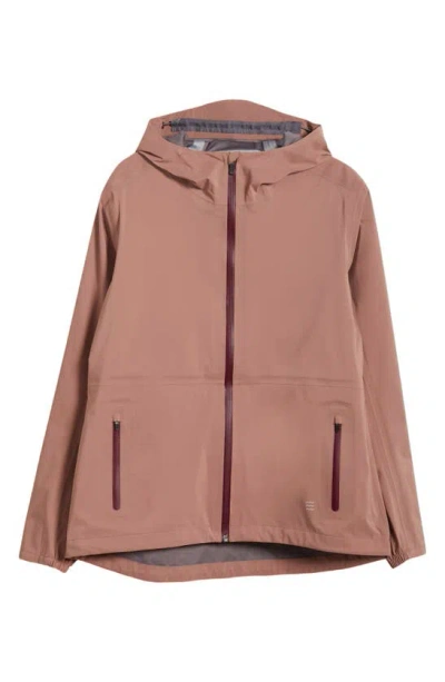 Free Fly Cloudshield Waterproof Hooded Rain Jacket In Brown