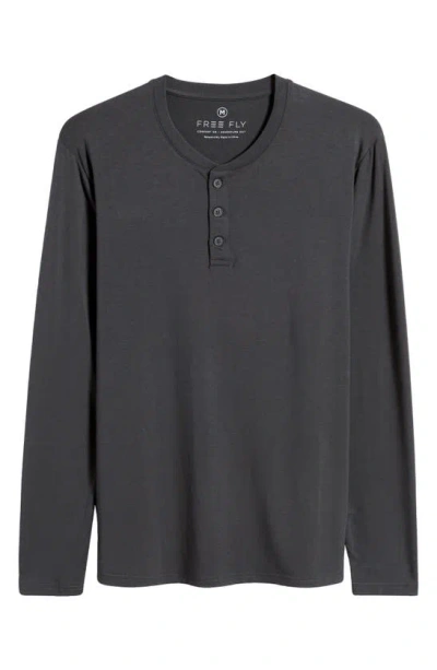 Free Fly Flex Performance Henley In Black Sand