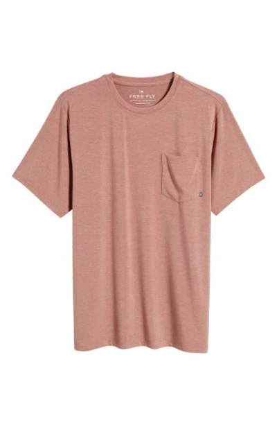 Free Fly Flex Performance Pocket T-shirt In Pink