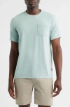 Free Fly Bamboo Flex Pocket Tee In Heather Ocean Mist In Blue