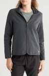 Free Fly Grid Bonded Fleece Zip Jacket In Black Sand
