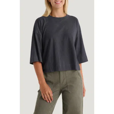 Free Fly Heavyweight Cotton Crop T-shirt In Black