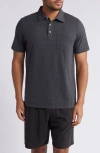 Free Fly Heritage Cotton Blend Polo In Heather Black