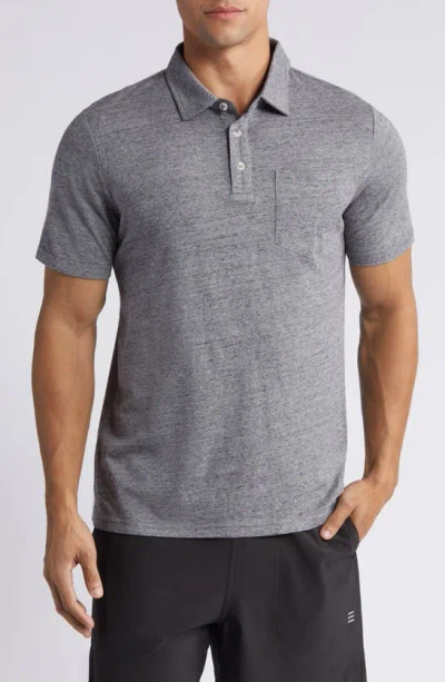 Free Fly Heritage Cotton Blend Polo In Heather Flint