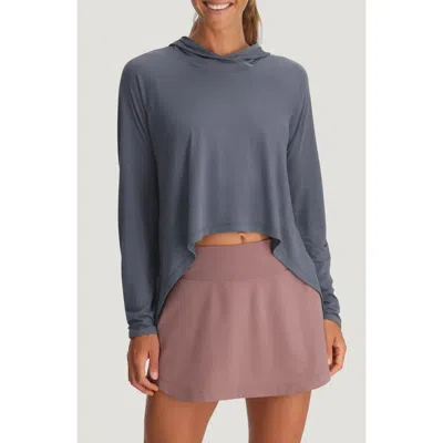 Free Fly Lightweight Crop Hoodie In Blue