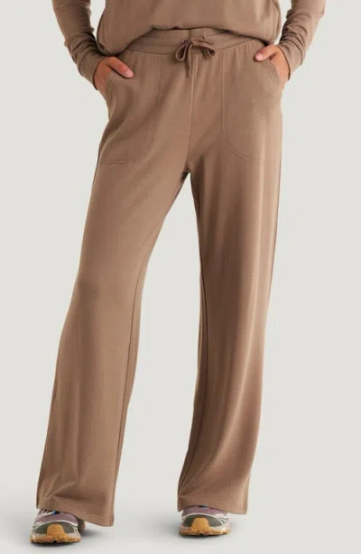 Free Fly Lightweight Fleece Wide Leg Pants In Brown