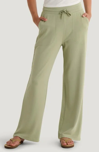 Free Fly Lightweight Fleece Wide Leg Pants In Green