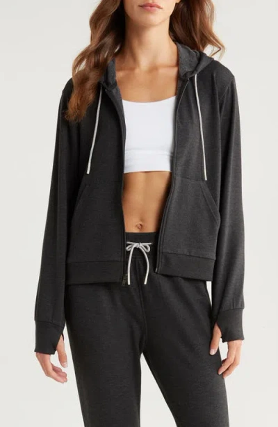 Free Fly Lightweight Fleece Zip-up Hoodie In Black