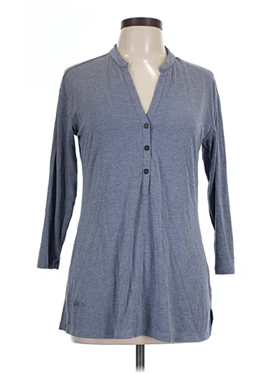 Pre-owned Free Fly Long Sleeve Henley Shirt In Gray
