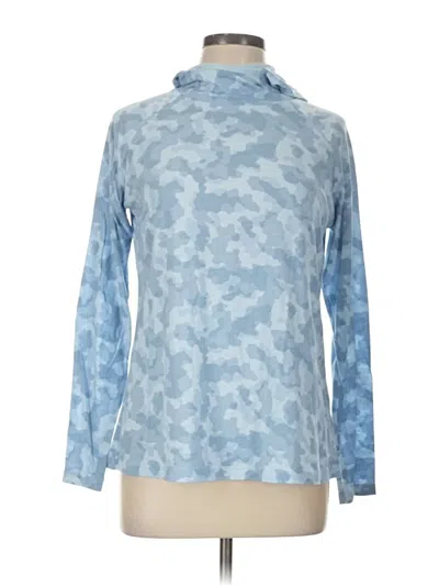 Pre-owned Free Fly Long Sleeve Turtleneck In Blue