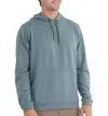 FREE FLY MEN'S BAMBOO FLEECE PULLOVER HOODY IN HEATHER JUNIPER