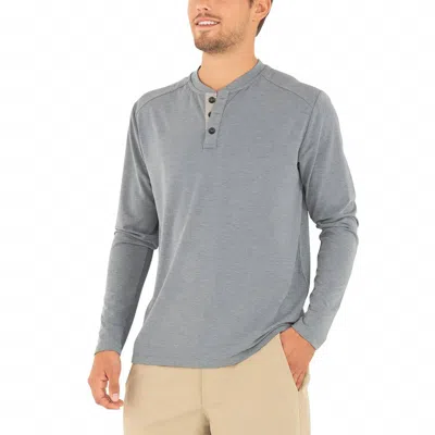 Free Fly Men's Bamboo Flex Henley Top In Heather Blue Dusk In Multi