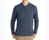 Free Fly Men's Bamboo Flex Long Sleeve Henley In Midnight In Blue