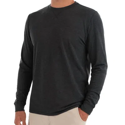 Free Fly Men's Bamboo Flex Long Sleeve Top In Heather Black In Grey