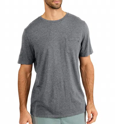 Free Fly Men's Bamboo Heritage Pocket Tee Top In Light Heather Grey