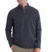 Free Fly Bamboo Heritage Fleece Quarter Zip Sweater In Graphite In Pink