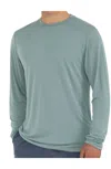 Free Fly Men's Bamboo Lightweight Long Sleeve Top In Blue Fog In Green