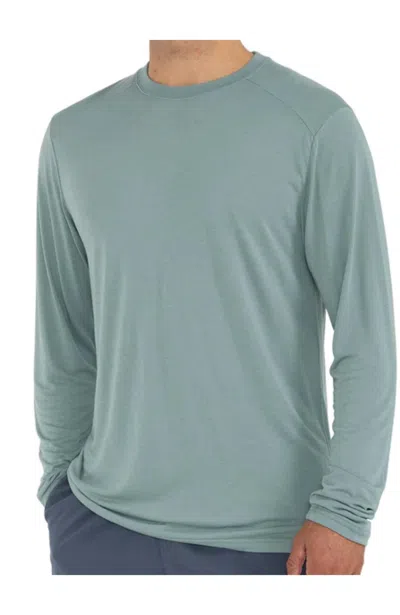 Free Fly Men's Bamboo Lightweight Long Sleeve Top In Blue Fog In Heather Slate Blue