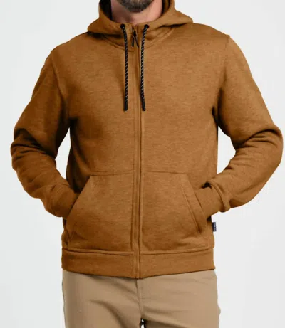 Free Fly Men's Bamboo Northcoast Fleece Full Zip Hoodie In Russet In Brown